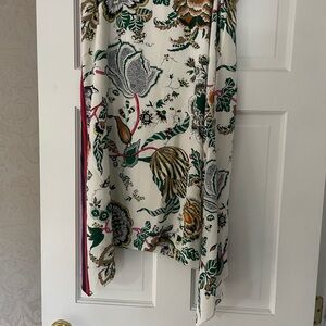 Tory Burch Multicolor Asymmetrical Skirt Happy Times Silk Floral 12